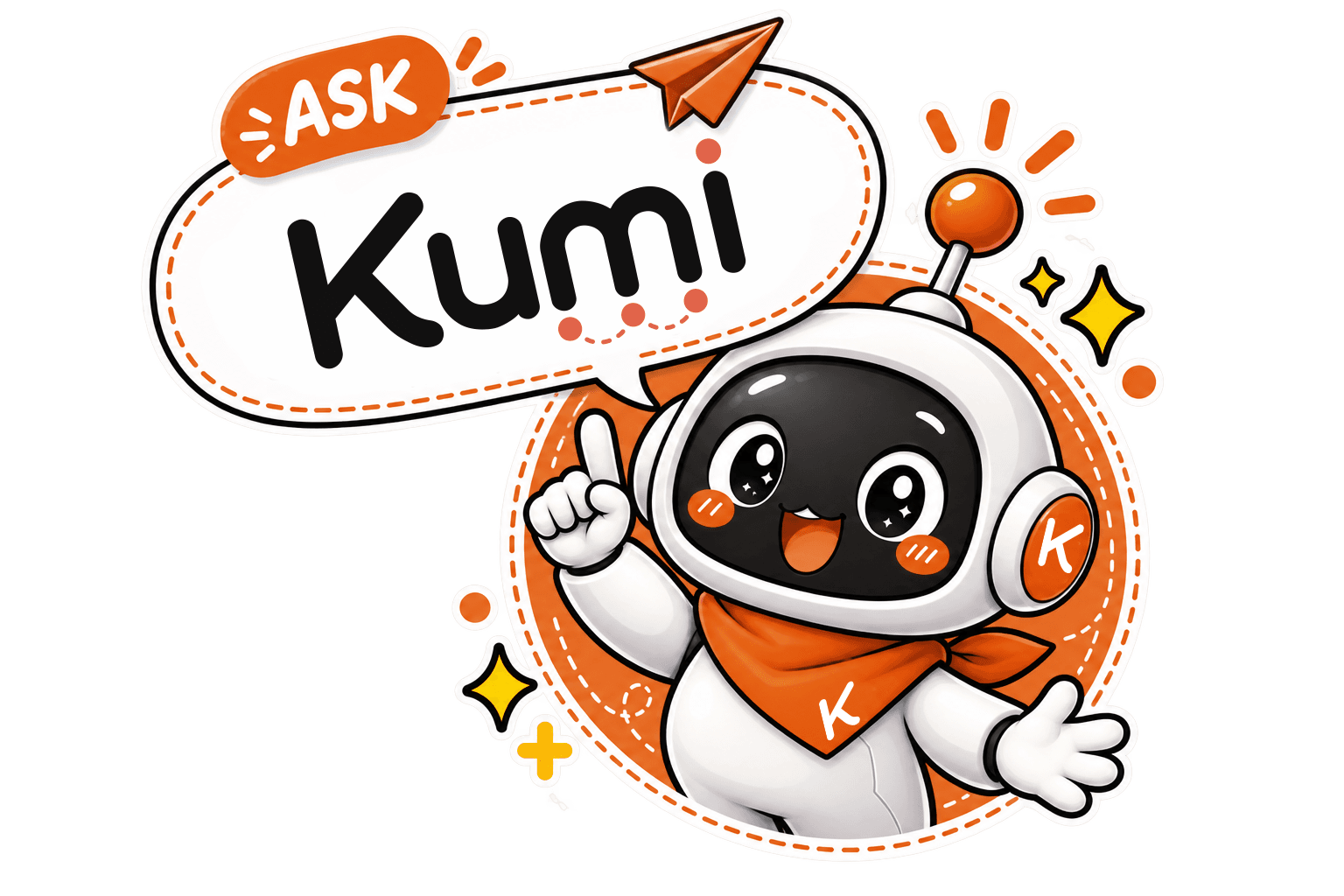 Kumi, the Kumizine helper, ready to answer a question